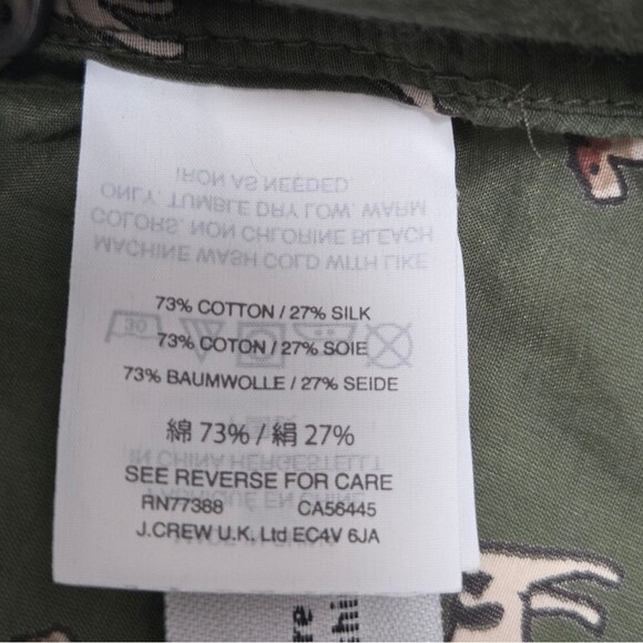 J. Crew Green Blouse with Dog Print - Picture 7 of 12